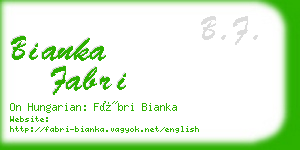 bianka fabri business card